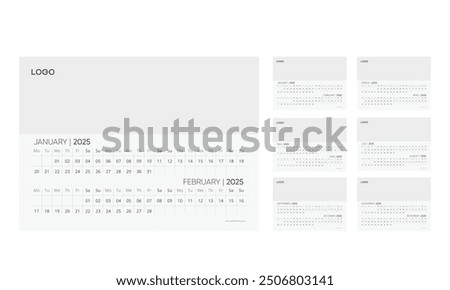 2025 desk calendar. vector desk calendar 2025. 2025 calendar art