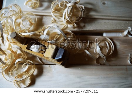 Similar – Image, Stock Photo Woodworking tools on wooden table