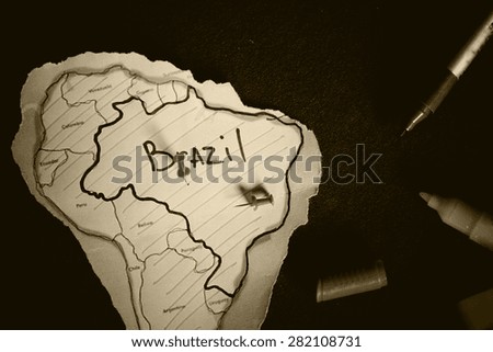 contour map of Brazil