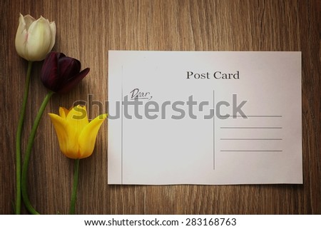 background post card with a bouquet of flowers