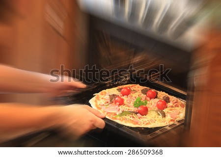 pizza cooking tomato sauce cheese sausage