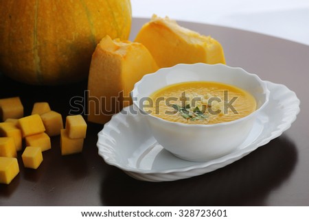Pumpkin soup cooking
