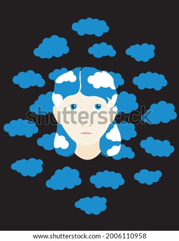 dreaming child in clouds surreal illustration daydreamer hsp highly sensitive person surrealism sleep dreamsubconscious mind creativity deep sleep imagination astral projection meditation creativity