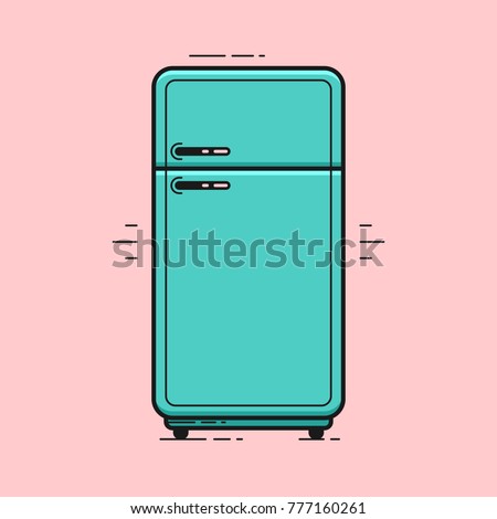 Refrigerator. Vector illustration.