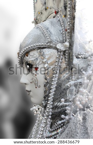 Venice Carnival Mask - silver woman