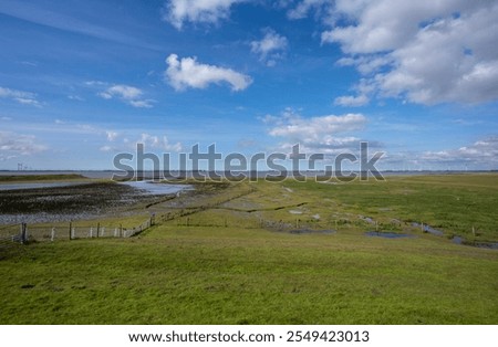 Similar – Image, Stock Photo Ems dike in the fog Fog