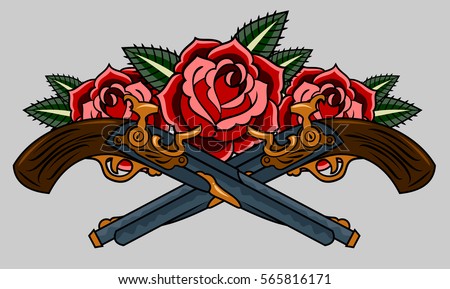 free guns and roses vector download free vector art stock free guns and roses vector download free vector art stock