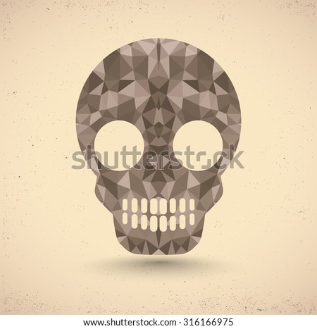 Skull in retro vintage style for Halloween and holidays. Skull for t-shirts. Skull Halloween