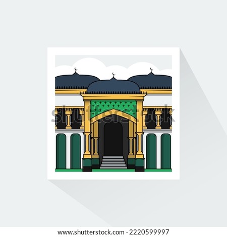 Flat Design of Maimun Castle, can be use as Sticker, Logo, and Poster