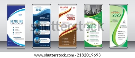 Roll up banner template design,banner layout, advertisement, pull up, polygon background.