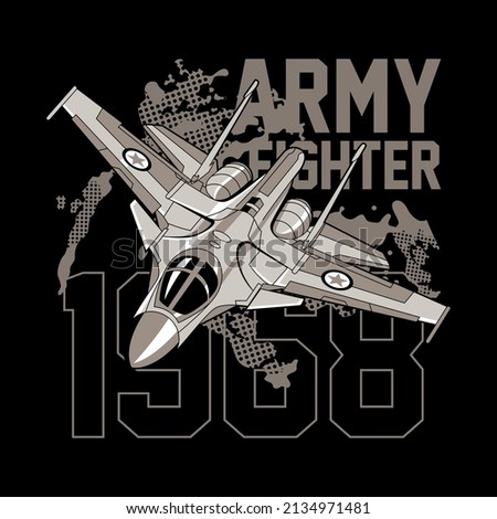 Army fighter jet plane illustration