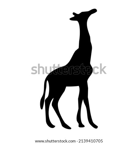 Vector illustration of giraffe. Tallest animal in the world. The black giraffe vector illustration.