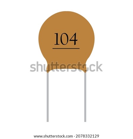 ceramic capacitor on white background , electrical component 