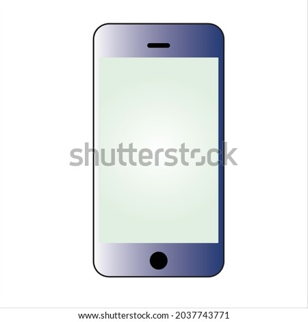 Mobile android phone device design front ash and blue theme. vector design. famous brand.