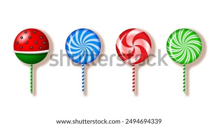 Color lollipops set. Isolated vector objects on white background