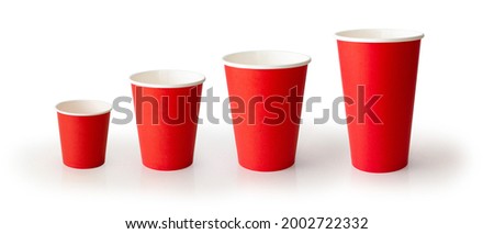 Similar – Image, Stock Photo Paper cup with red drink in the holder of a construction fence