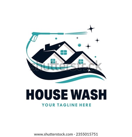 pressure wash home logo design template