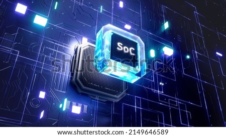 3D rendering of SoC system-on-chip Stockfoto © 