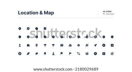 Location and Map UI Icons Pack Filled Style.