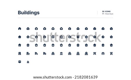 Buildings UI Icons Pack Filles Style