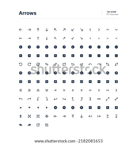 Arrows UI Icons Pack Filled Style