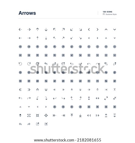 Arrows UI Icons Pack Duotone Style