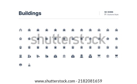 Buildings UI Icons Pack Duotone Style