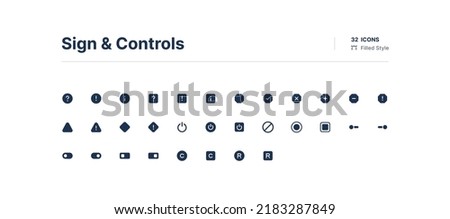 Sign and Controls UI Icons Pack Filled Style