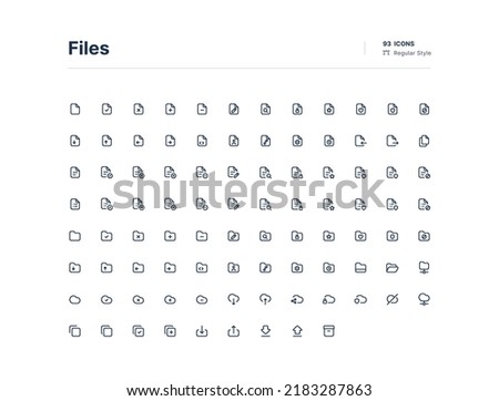 Files UI Icons Pack Line Style