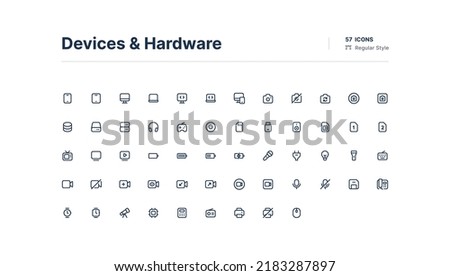 Devices and Hardware UI Icons Pack Line Style