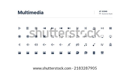 Multimedia UI Icons Pack Duotone Style