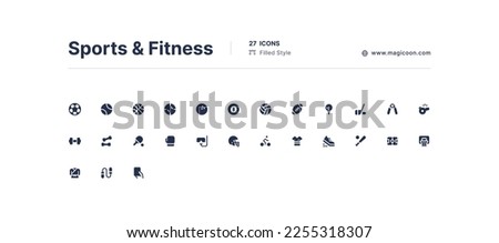 Sports and Fitness UI Icons Pack Filled Style