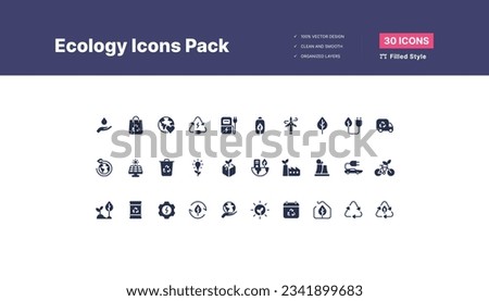 30 Ecology Icons Pack - Filled Style