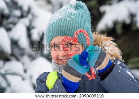 Similar – Image, Stock Photo Boy Hold Christmas Heart Decration