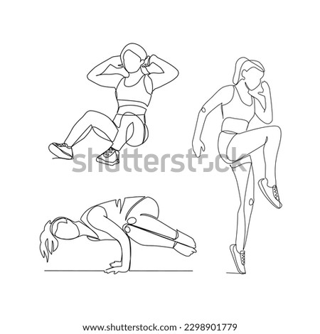 Similar – Image, Stock Photo Sportswoman jumping on terrace during training