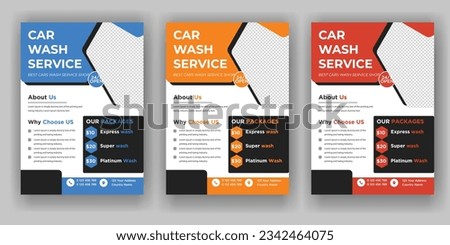 Creative Car Wash Flyer set, Abstract design carwash flyer bundle, Car Detailing, Auto Detailing Flyer, Car Wash poster templates