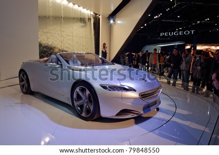 BUENOS AIRES, ARGENTINA - JUNE 21: Peugeot concept car in the Salon del Automovil. Every two years the public can meet the new production and concept cars. June 21, 2011 in Buenos Aires, ARGENTINA