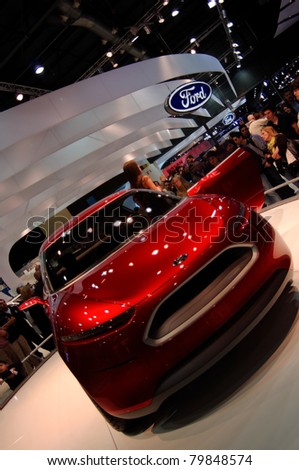 BUENOS AIRES, ARGENTINA - JUNE 21: Ford concept car in the Salon del Automovil. Every two years the public can meet the new production and concept cars. June 21, 2011 in Buenos Aires, ARGENTINA