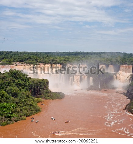 Iguazu Falls, UNESCO World Heritage Sites, and a New 7 Wonders of the world. View from the Brazilian side