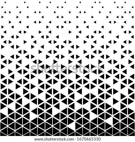 Triangular geometric pattern. Black white triangle background .