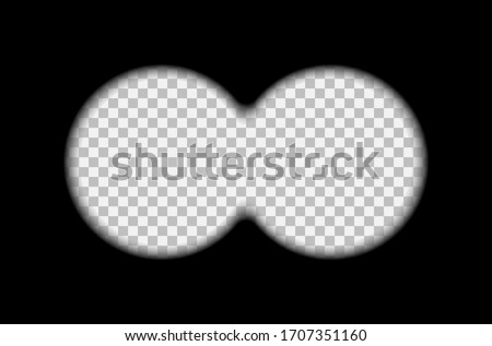 View binoculars with soft blurry edges. Realistic vector illustration.