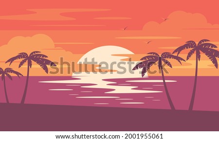 Similar – Sunset by the sea in Hawaii