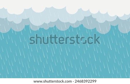 Rain drops on transparent background. Falling water drops. Nature rainfall.