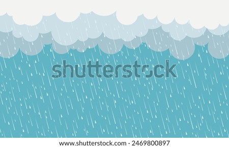 Rain drops on transparent background. Falling water drops. Nature rainfall.