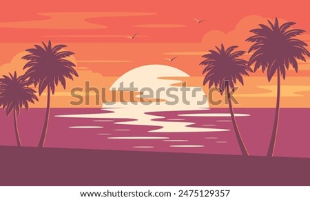 Similar – Image, Stock Photo Sunset with water and bridge