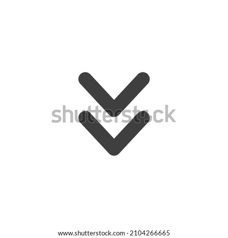 Vector sign of the down arrow symbol is isolated on a white background. down arrow icon color editable.
