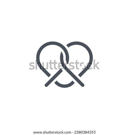 Vector sign of the pretzel symbol isolated on a white background. icon color editable.