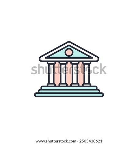 Courthouse icon vector illustration. Courthouse symbol isolated on white background