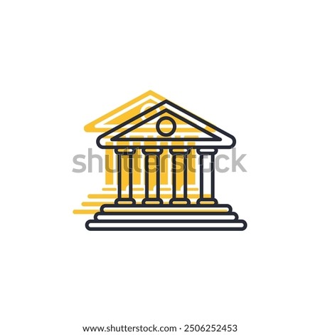 Courthouse icon vector illustration. Courthouse symbol isolated on white background