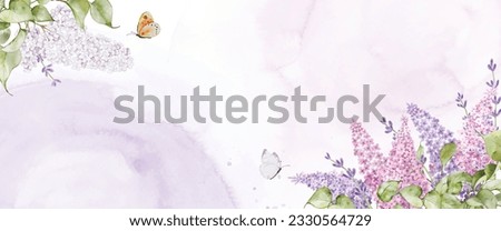 Abstract art with pastel watercolor stains and splash for banner background. Vector texture background suitable for use as header, web, cover, or wall decoration. brush included in file.